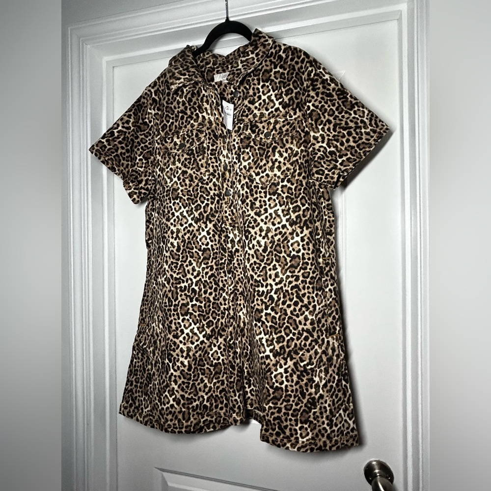 Ann Taylor LOFT NWT Leopard Print Button-Up Dress - Picture 2 of 4
